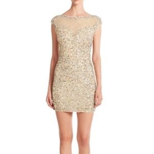 Parker Black sequin bodycon mini beaded dress